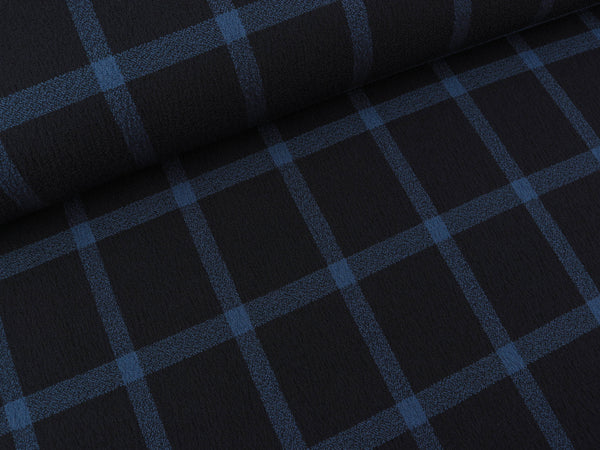 Schwerer Viskose Krepp Karo navy-blue