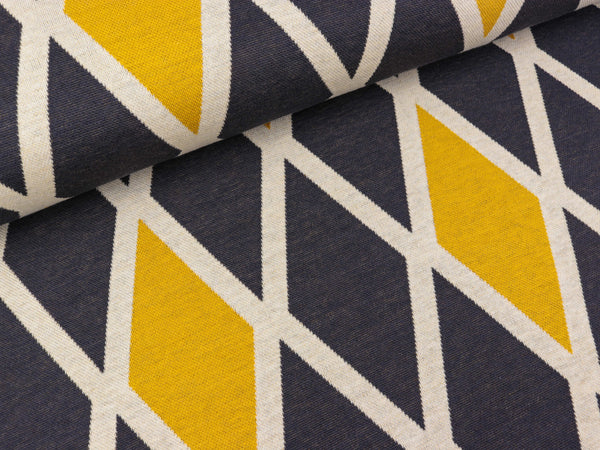 Jacquard Jersey Template Rauten nachtblau-senfgelb by Lila-Lotta