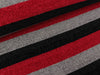 Chenille Stripes rot-hellgrau-schwarz