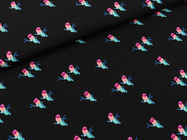 Viskose Blusenstoff "Park Lane" Aviary schwarz by Hamburger Liebe