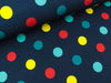 Softshell Bunte Dots auf Dunkelblau