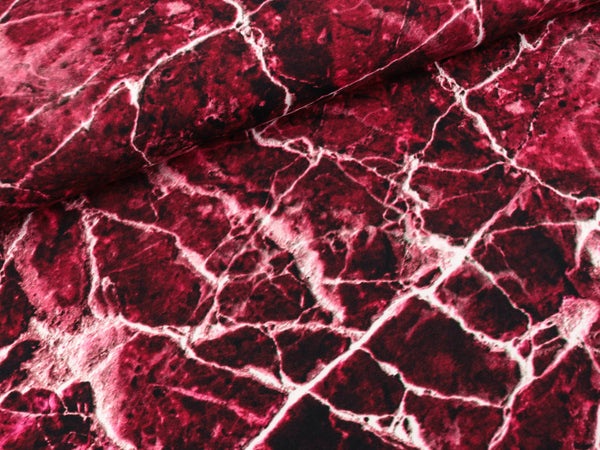 Baumwolljersey Marmor bordeaux