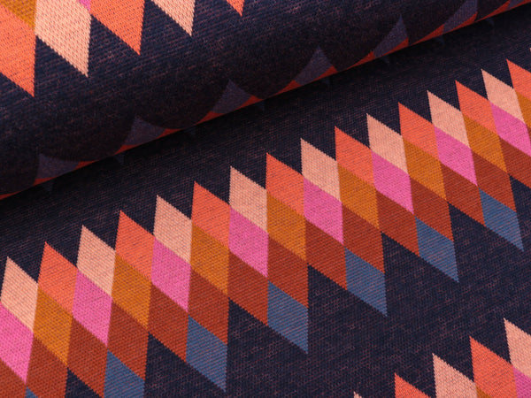 Hamburger Liebe 7 Farb-Jacquardjersey Bliss Peak blue navy-bunt