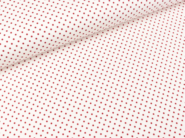 Baumwollstoff Judith Pünktchen burgundy auf Weiß