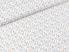 Baumwoll Webware Björn Weihnachtssterne bunt auf Weiß