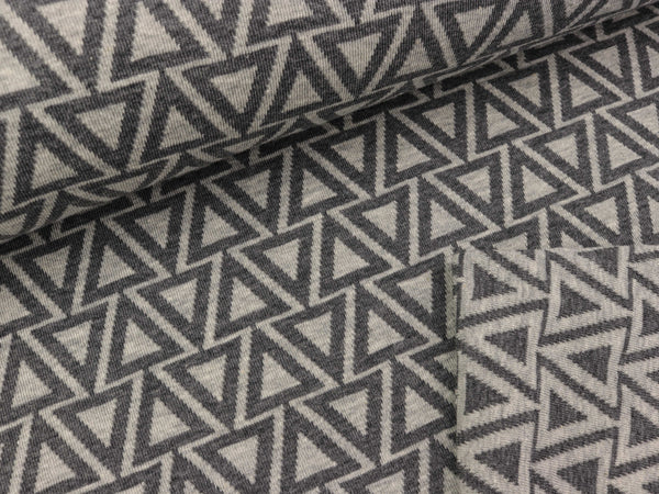 Reststück 53cm - Hamburger Liebe Doubleface Jacquard Plain grau meliert-carbon