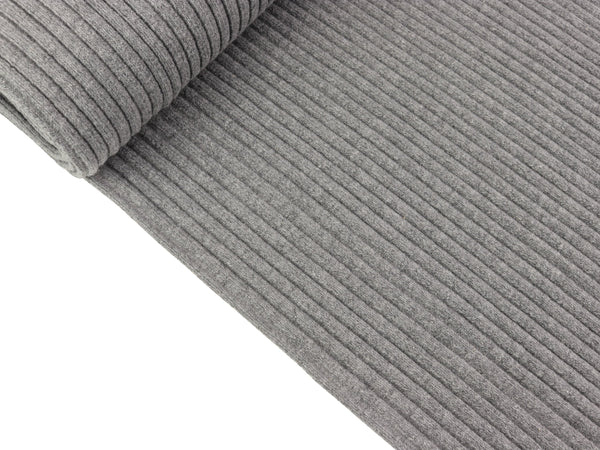 Heavy Bündchen Rippen mid grey meliert Schlauchware