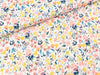 Viskosestoff Mila Blümchen apricot-bunt auf Ecru
