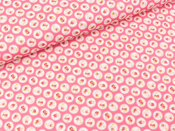 Baumwoll Webware Kim Röschen auf Himbeere