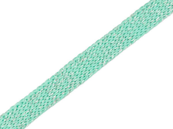 1m Flach- und Hoodiekordel BLING BLING Cord Me verdino-silber 20mm