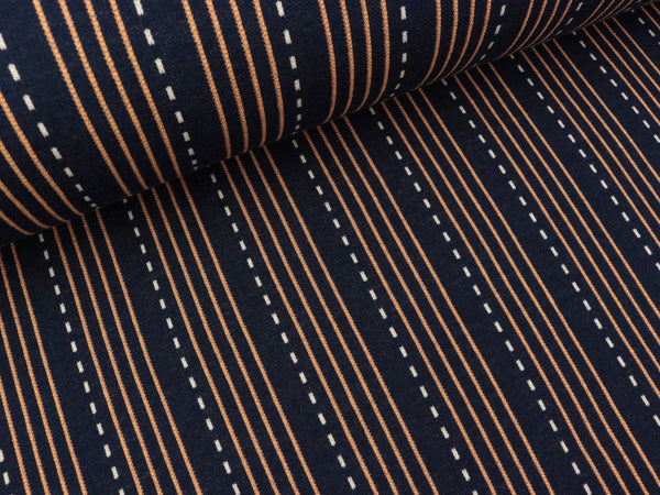 Hamburger Liebe Jacquard Sparkle Lines blue navy-winterweiß-melone-kupfer