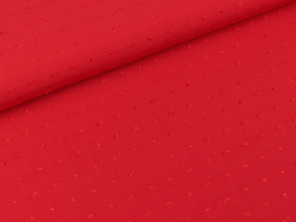 Viskosestoff Dobby Print rot uni