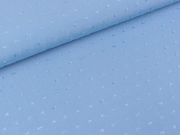 Viskosestoff Dobby Print sky blue uni