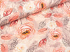Baumwolljersey Jonne Rosen lachsrosa auf Apricot