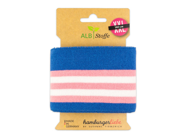 Cuff Me College AL LAGO Bündchen bluette-rosa scuro-weiß