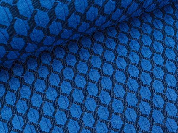 Reststück 18cm - Hamburger Liebe 3D-Relief Jacquard Life Loves You Honeycomb bluette-blue navy