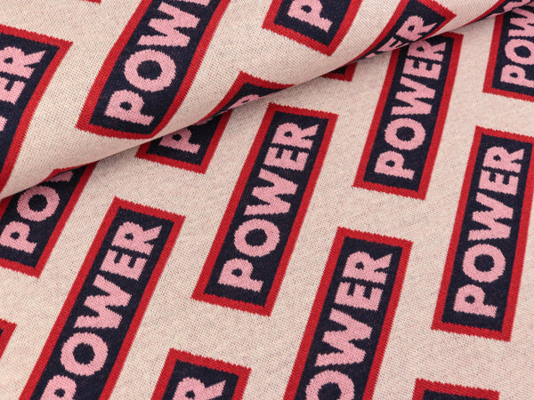 Reststück 31cm - Hamburger Liebe Jacquard Life Loves You Power meringa-rosa scuro-blue navy-flamme