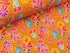 Reststück 54cm - Hamburger Liebe Baumwolljersey Life Loves You Giggles curry-bunt