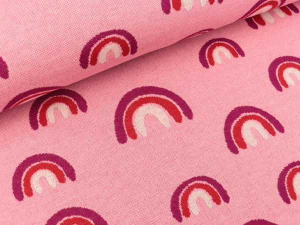 Reststück 16cm - Hamburger Liebe Jacquard Life Loves You Rainbows rosa scuro-bunt