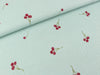 Baumwoll Double Gauze Kirschen rot auf Mint