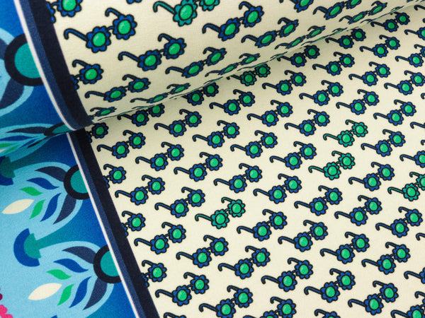 Reststück 20cm - Hamburger Liebe Baumwollsweat Bloom Sunnies meringa