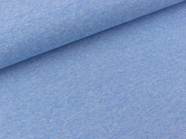 Reststück 12cm - Bio Single-Jersey SOMMER MÉLANGE bluette-meringa by Hamburger Liebe