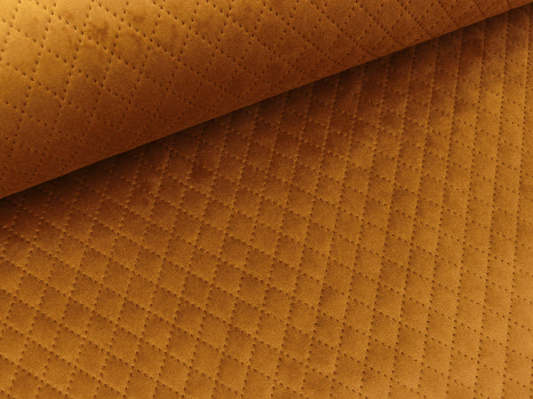 Samtstepper Tokio Rautenmuster goldgelb uni