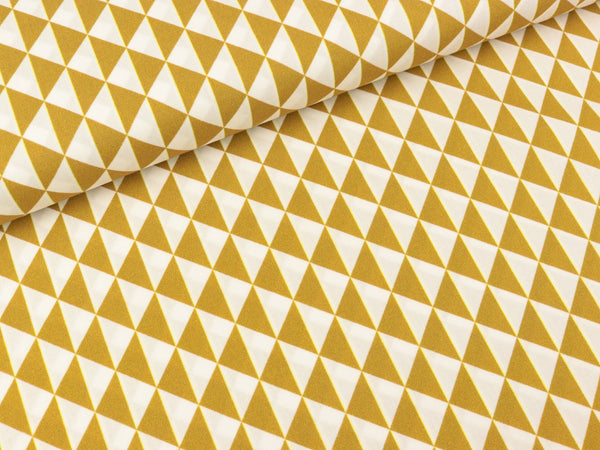 Baumwoll Webware Toni Dreiecke ocker-weiß
