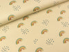 French Terry Hedda Regenbogen und Tropfen bunt auf Hellbeige