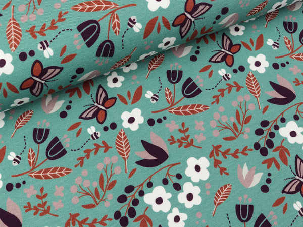 French Terry Meadow oldmint-bunt by Käselotti