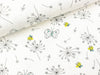 Baumwolljersey Print Flowers and Bees weiß