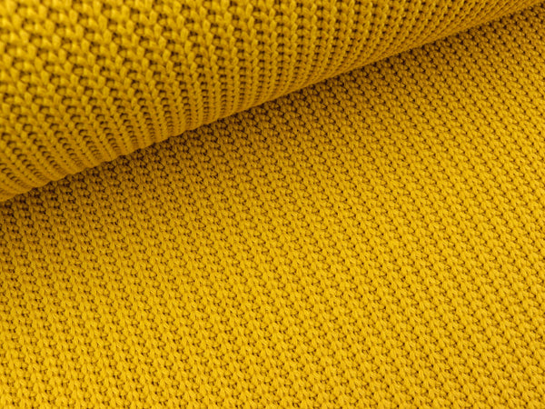 Strickstoff Grobstrick gerippt senfgelb uni