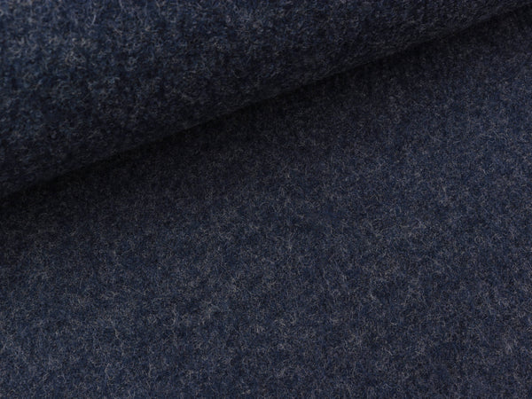 Gekochte Wolle Naomi dunkelblau meliert Wollwalk
