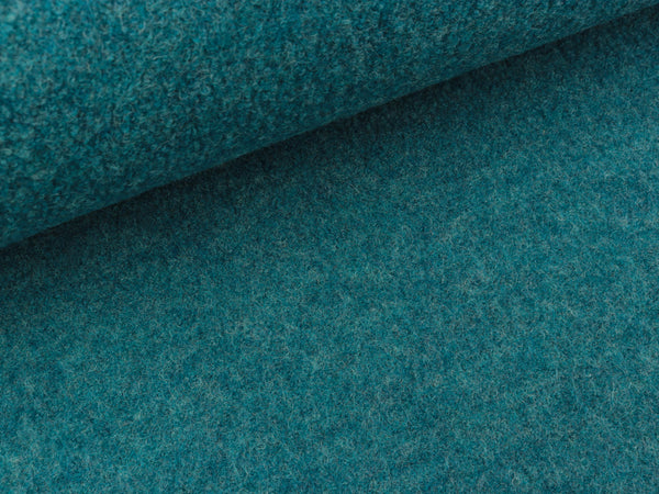 Gekochte Wolle Naomi smaragd meliert Wollwalk