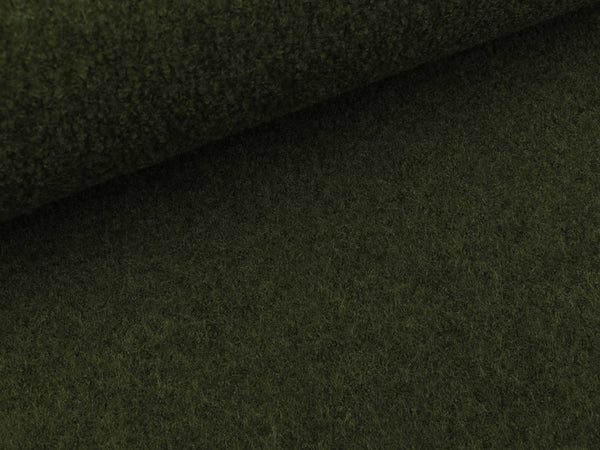 Gekochte Wolle Naomi lodengrün uni Wollwalk