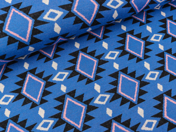 Reststück 35cm - Hamburger Liebe 4 Farb-Jacquardjersey Orient Oxident Starlit bluette