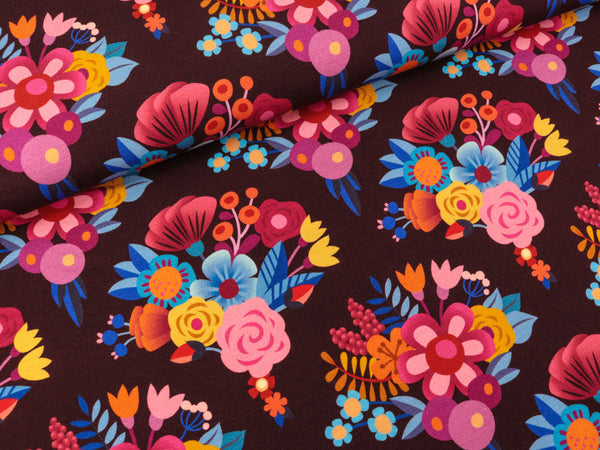 Hamburger Liebe Tencel Lyocell Jersey Orient Oxident Yasmin bordeaux-bunt