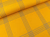 Reststück 125cm - Jacquard Jersey Cozy Karomuster grau auf Goldgelb by Lycklig Design