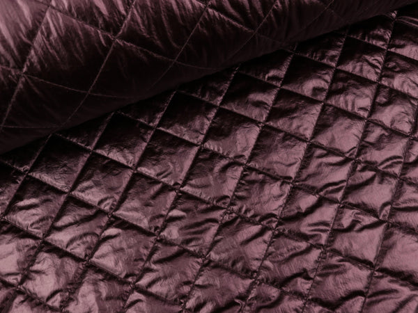 Metallic Steppstoff Diamond aubergine glänzend uni