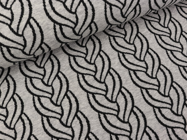 Hamburger Liebe Jacquard Sweet Home Plait Doubleface mittelgrau meliert-schwarz