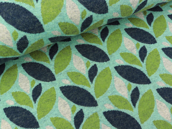 Hamburger Liebe 4 Farb-Jacquardjersey Sweet Home Get Cozy verdino-olivia-blue navy-weiß Wooltouch