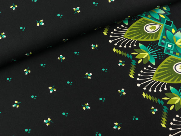 Hamburger Liebe TENCEL Webware Sweet Home Dinner Party schwarz-bunt