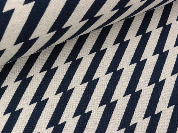 Hamburger Liebe 2 Farb-Jacquardjersey Sweet Home Good Vibes blue navy-meringa