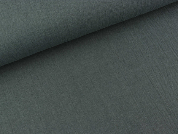 Baumwoll Double Gauze Jenke dunkelgrau uni