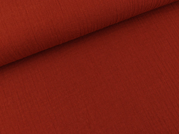 Baumwoll Double Gauze Jenke terracotta uni