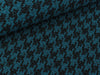 Bengaline Jacquard Hahnentrittmuster medium schwarz-petrol