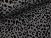Heavy Jacquard Jersey Flock Leoprint schwarz auf grau meliert