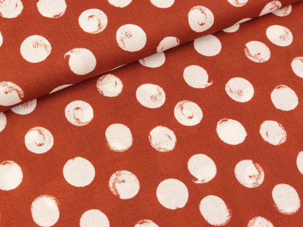 Viskoseleinen Selma Dots weiß auf Terracotta