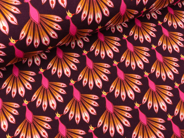 Reststück 46cm - Hamburger Liebe Baumwolljersey Shine Show up and Shine bordeaux