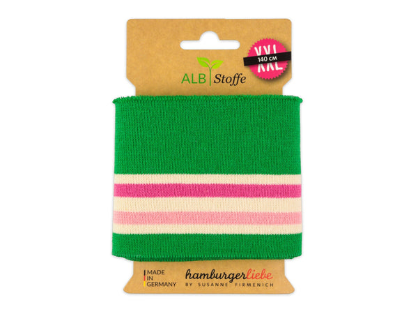 Cuff Me College AL LAGO Bündchen verde erba-meringa-ortensia-rosa scuro